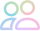 Rainbow icon of two people.
