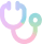 Rainbow stethoscope icon.